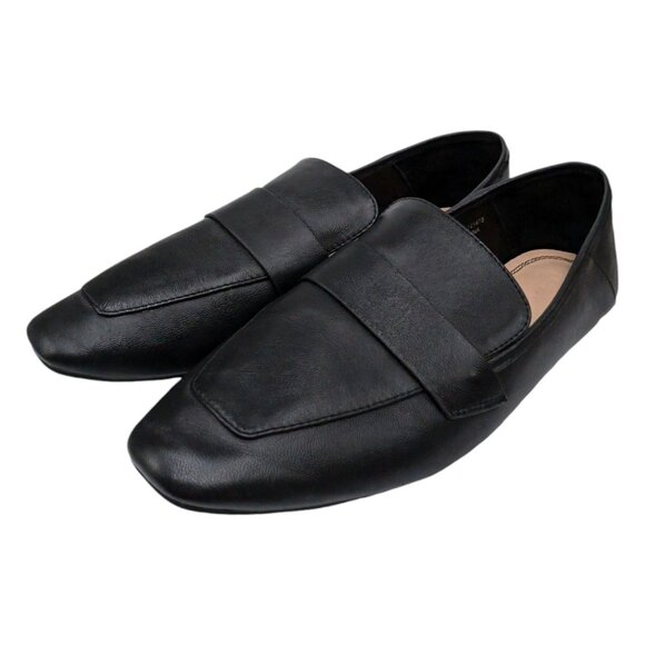 Primark Leather Flats Womens Solid Black Square Toe Slip On Shoes Size 9 - Picture 6 of 11